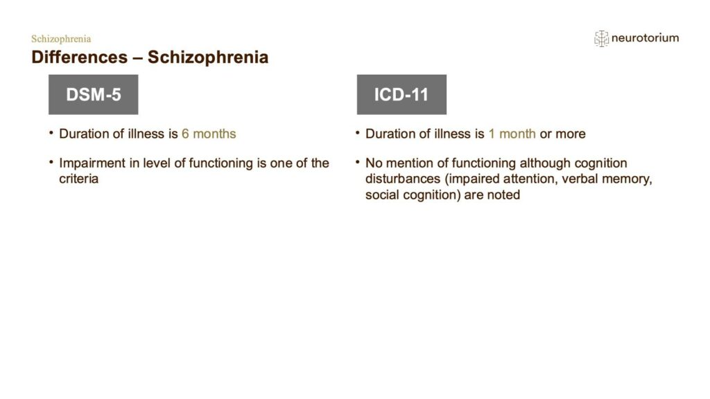 Differences – Schizophrenia